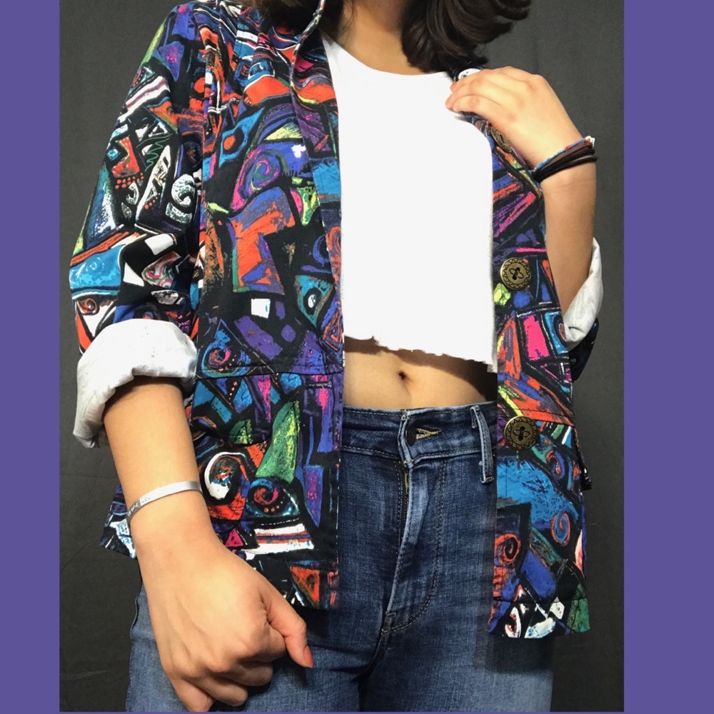 NWT Woman's Chico's Multicolored Coat Blazer